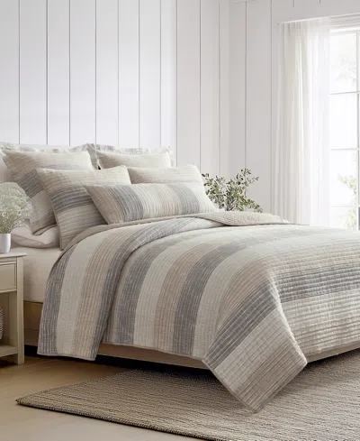 Levtex Home Sand Stripes Textured Quilt, King In Gray