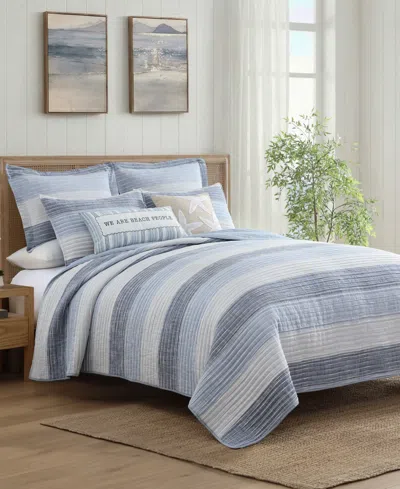 Levtex Home Sand Stripes Textured Quilt, Twin In Blue