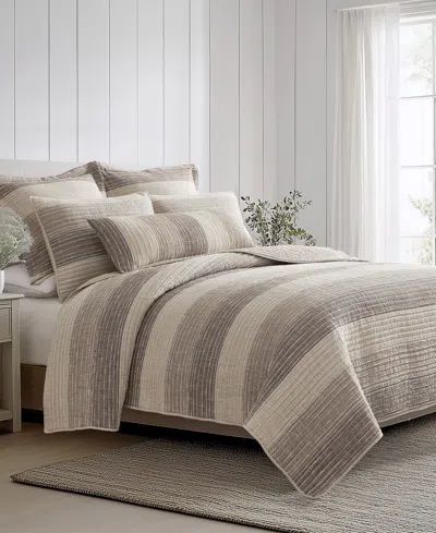 Levtex Home Sand Stripes Textured Quilt, Twin In Brown