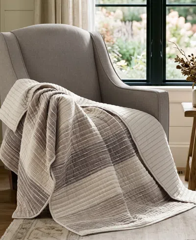 Levtex Home Sand Stripes Textured Quilted Throw, 50" X 60" In Brown