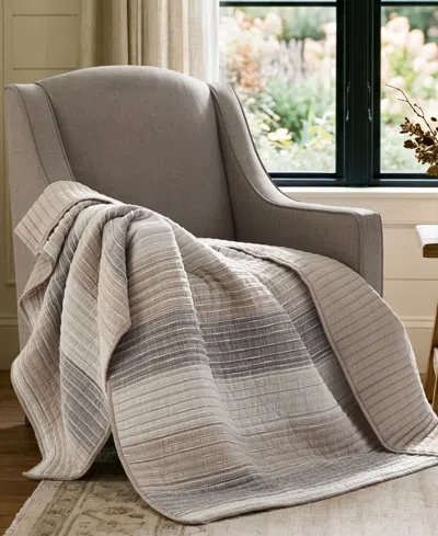 Levtex Home Sand Stripes Textured Quilted Throw, 50" X 60" In Brown