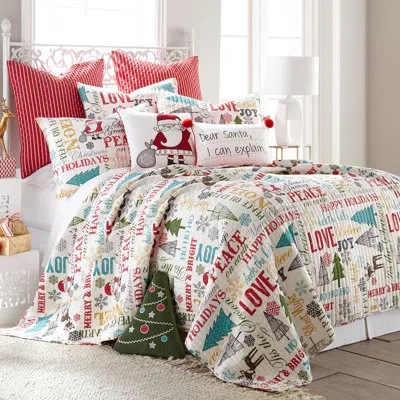 Levtex Home Santa Claus Lane King Quilt Set In White