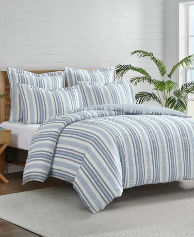 Levtex Home Seaside Stripes Textured 3-pc. Duvet Cover Set, King In Blue