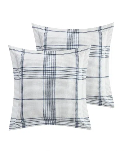 Levtex Home Waffle Plaid 2-pc. Sham Set, European In Blue