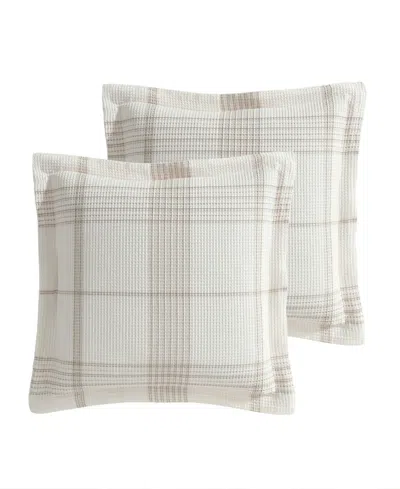 Levtex Home Waffle Plaid 2-pc. Sham Set, European In Gray