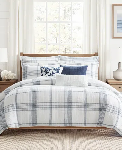 Levtex Home Waffle Plaid 3-pc. Comforter Set, King In Blue