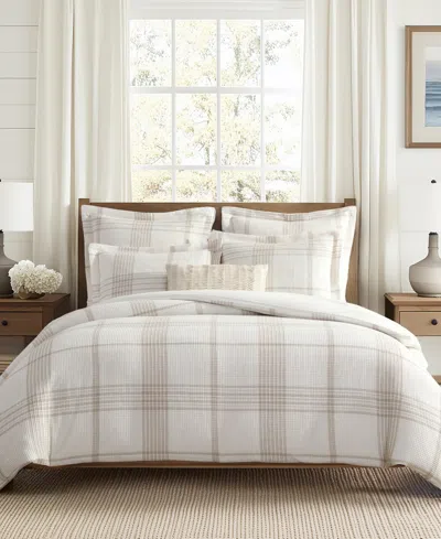 Levtex Home Waffle Plaid 3-pc. Duvet Cover Set, King In Brown