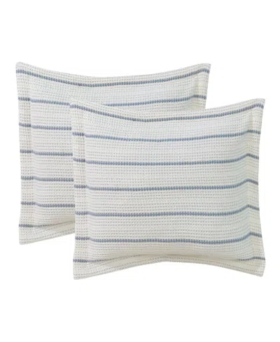 Levtex Home Waffle Stripe 2-piece Sham Set, European In Blue