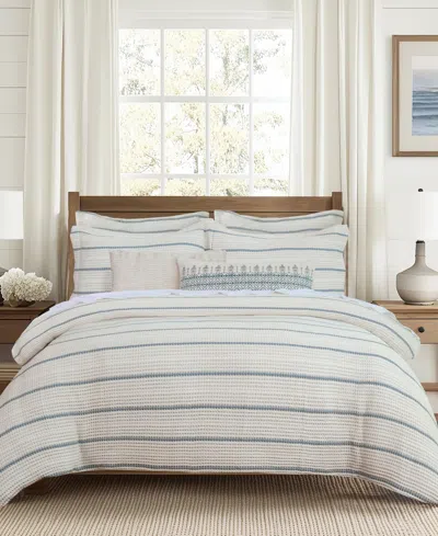 Levtex Home Waffle Stripe Textured 3-piece Duvet Set, King/california King In White