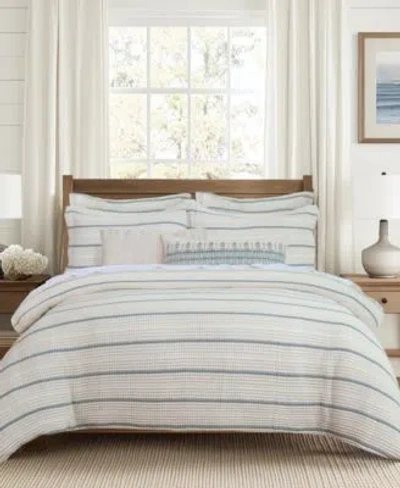 Levtex Home Waffle Stripe Textured Comforter Sets In Blue