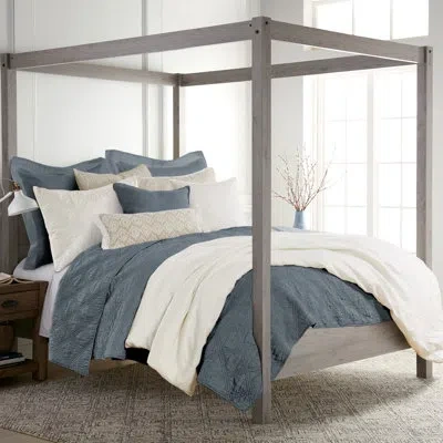 Levtex Home Washed Linen Denim Blue King Quilt
