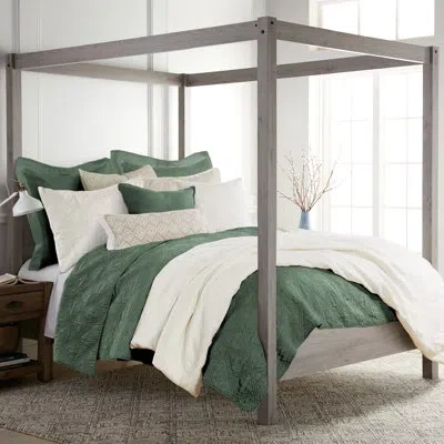 Levtex Home Washed Linen Forest Green Full/queen Quilt