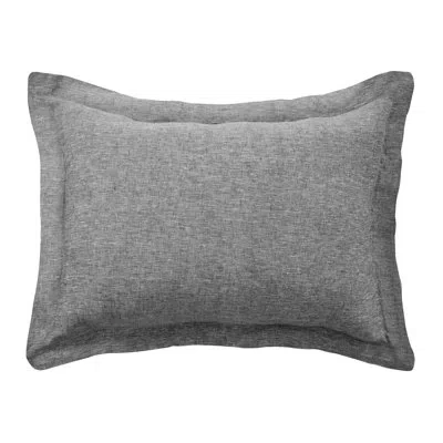 Levtex Home Washed Linen Heathered Stone Sham With Flange In Red