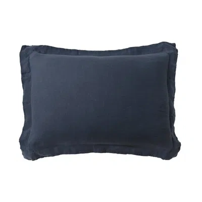 Levtex Home Washed Linen Navy Standard Sham In Blue