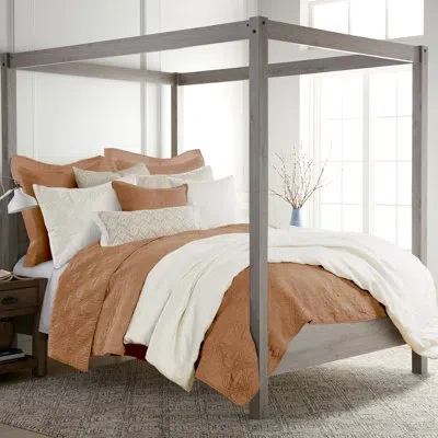 Levtex Home Washed Linen Sandstone Full/queen Quilt In Orange