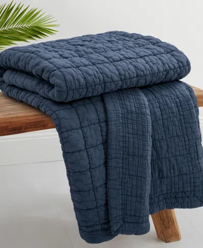Levtex Home Whisper Textured Quilted Throw, 50" X 60" In Blue