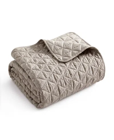 Levtex Homthreads Rowan Reversible Quilted Throw, 50" X 60" In Tan