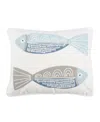 Levtex Ipanema Embroidered Decorative Pillow, 14" X 18" In Blue Haze