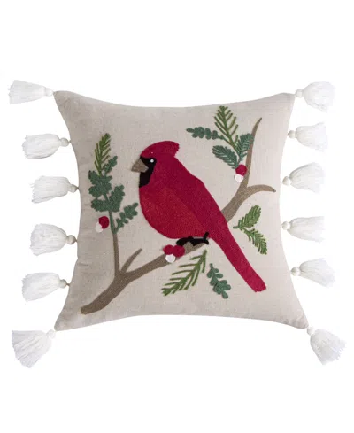Levtex Joybirds Medallion Decorative Pillow, 18" X 18" In Ivory