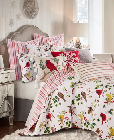 Levtex Joybirds Reversible King Quilt In Red