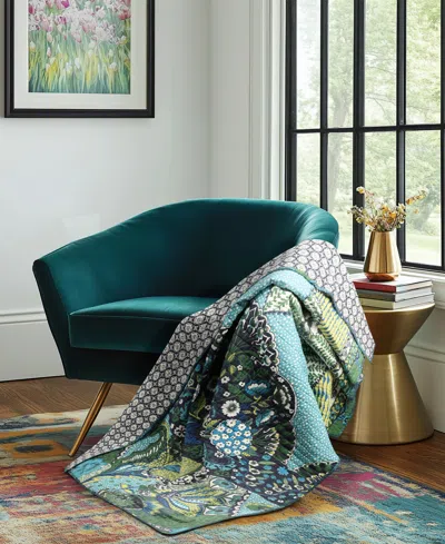 Levtex Jules Floral Reversible Quilted Throw, 50" X 60" In Blue