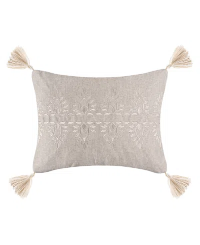 Levtex Kamira Embroidered Tassel Decorative Pillow, 18" X 14"
