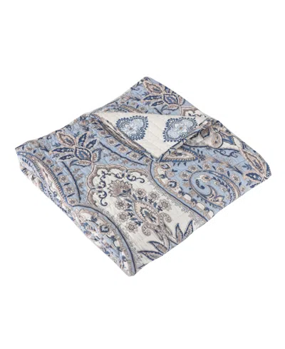 Levtex Kasey Damask Reversible Quilted Throw, 50" X 60" In Blue