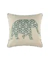 Levtex Kemala Elephant Applique Decorative Pillow, 18" X 18" In Green