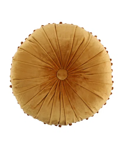 Levtex Kimpton Tufted Decorative Pillow, 16" Round In Yellow