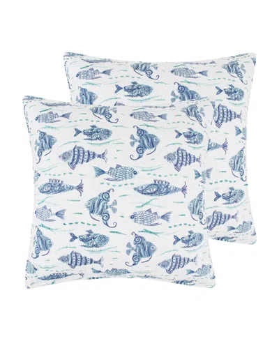 Levtex Laida Beach Whimsical Fish 2-pc. Sham Set, European In Blue