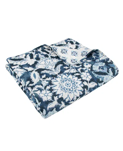 Levtex Laure Reversible Quilted Throw, 50" X 60" In Blue