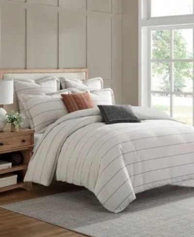 Levtex Leo Stripe Textured 3 Pc. Duvet Cover Sets In White
