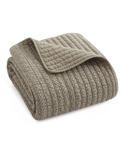 Levtex Loden Stone Washed Quilted Throw, 50" X 60" In Brown