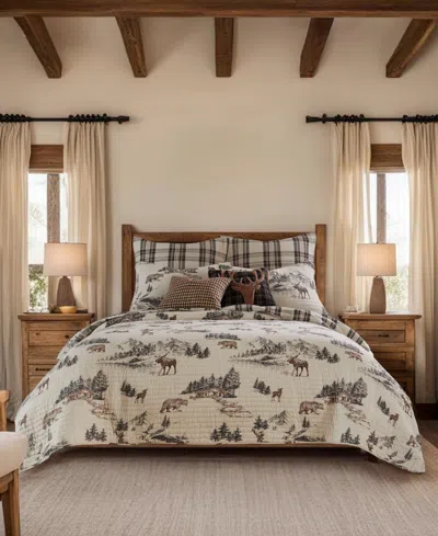 Levtex Lodge Toile Reversible 3-pc. Quilt Set, Full/queen In Tan