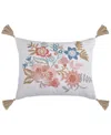 Levtex Lottie Embroidered Decorative Pillow, 14" X 18" In Multic Color