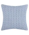 Levtex Maileen Textured Decorative Pillow, 16" X 16" In Blue