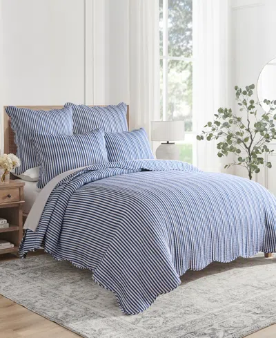 Levtex Martha Stripe Reversible 2-pc. Quilt Set, Twin/twin Xl In Blue