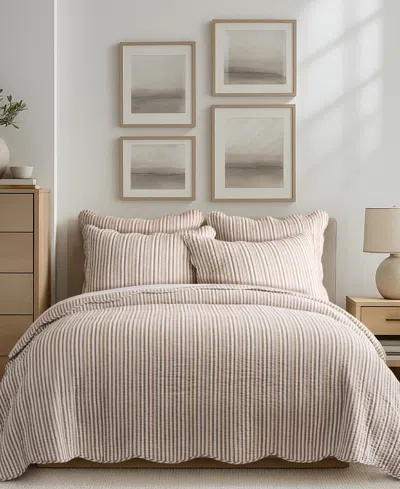 Levtex Martha Stripe Reversible 2-pc. Quilt Set, Twin/twin Xl In Brown