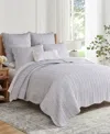 Levtex Martha Stripe Reversible 2-pc. Quilt Set, Twin/twin Xl In Gray