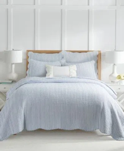 Levtex Martha Stripe Reversible 3 Pc. Quilt Sets In Blue