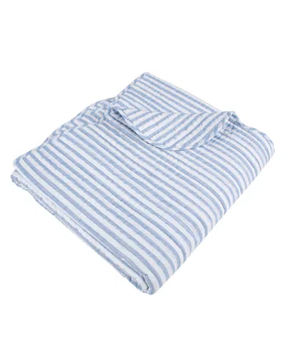 Levtex Martha Stripe Reversible Quilted Throw, 50" X 60" In Blue