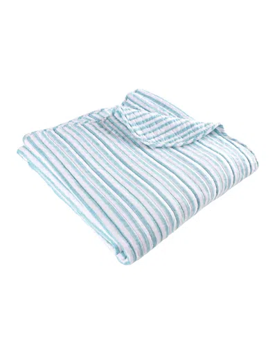 Levtex Martha Stripe Reversible Quilted Throw, 50" X 60" In Blue