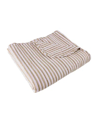 Levtex Martha Stripe Reversible Quilted Throw, 50" X 60" In Brown