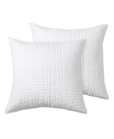 Levtex Melange Stitch 2-pc. Sham Set, European In White
