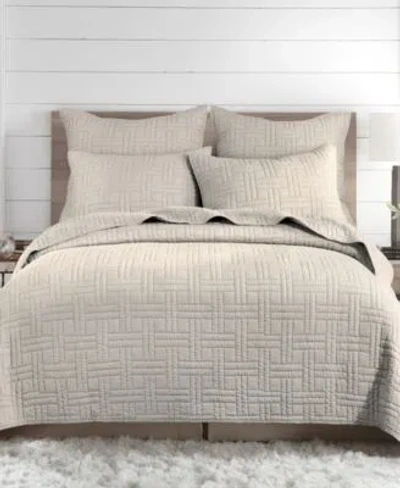 Levtex Melange Stitch Stitching Quilt Sets In Brown