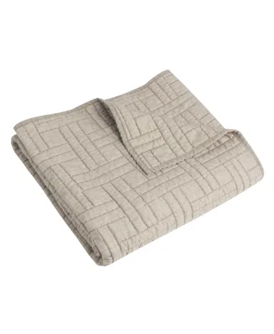 Levtex Melange Stitch Stitching Quilted Throw, 50" X 60" In Natural