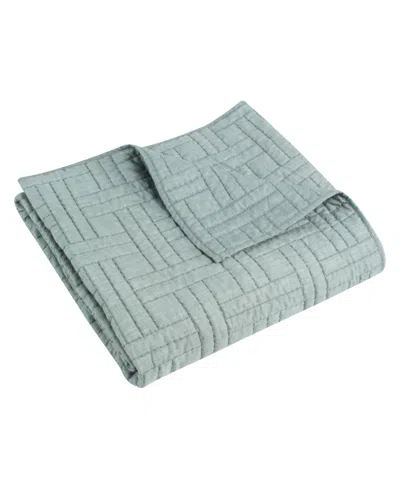Levtex Melange Stitch Stitching Quilted Throw, 50" X 60" In Spa