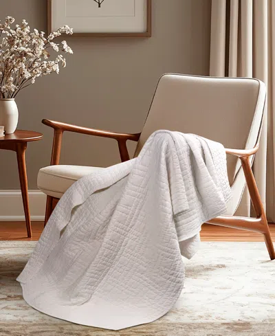 Levtex Melange Stitch Stitching Quilted Throw, 50" X 60" In White