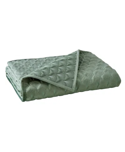 Levtex Merano Velvet Sea Spray Reversible Quilted Throw, 50" X 60" In Green