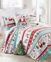 Levtex Merry Bright Ho Ho Holidays Reversible 3-pc. Quilt Set, King/california King In Blue